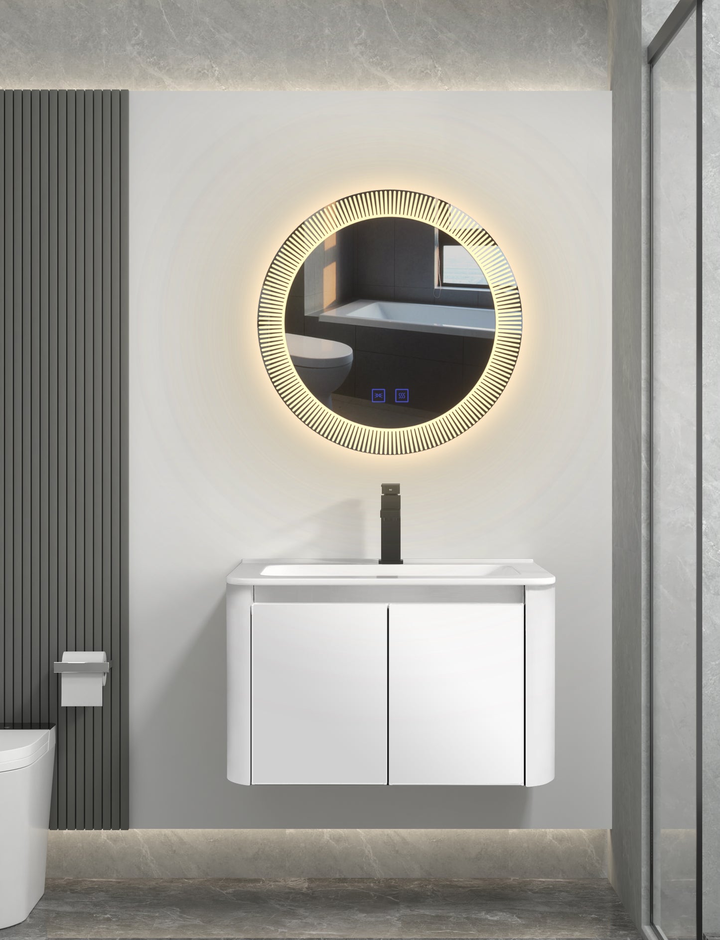 The latest best-selling minimalist bathroom cabinet restroom lavatory dressing basin mirror set luxury minimalist aluminum room