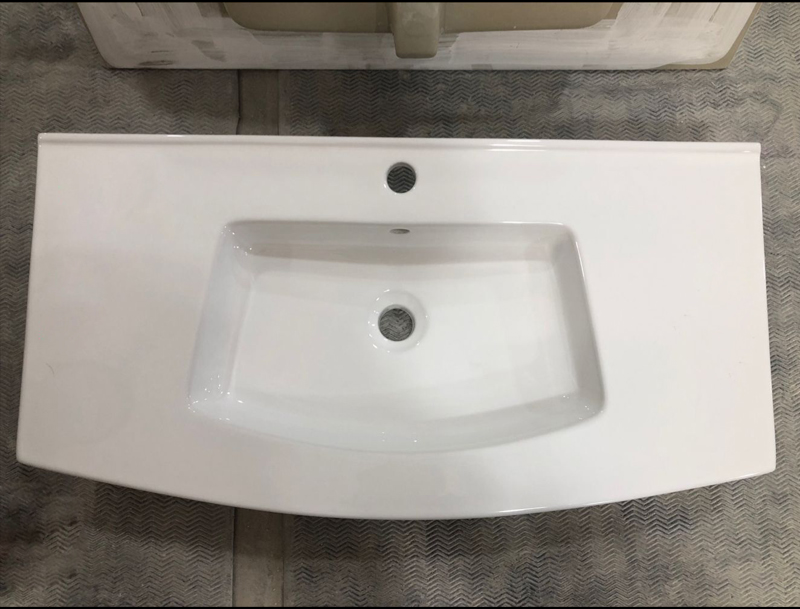 Armario delgado de 460K bajo lavabo Maceta de borde delgado lavabo rectangular blanco lavabo de cerámica lavabo de baño