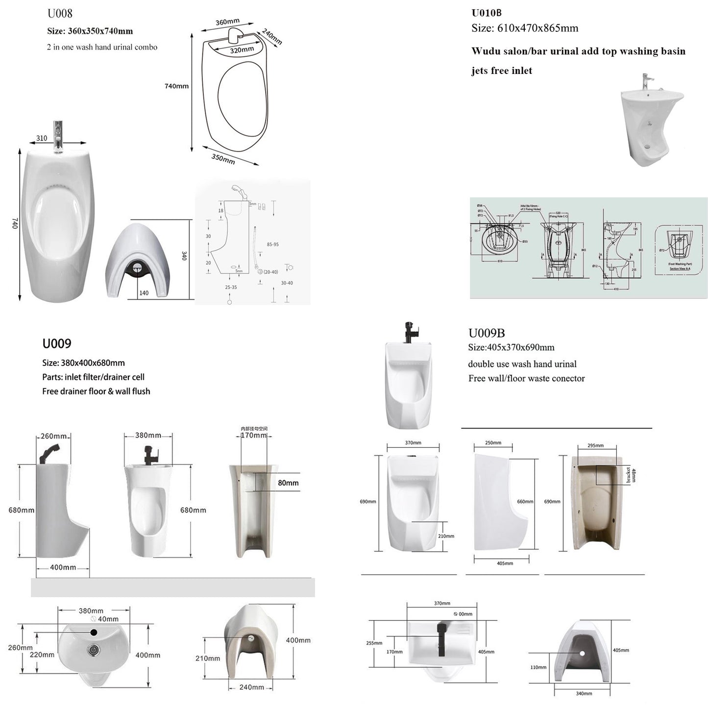 Sink urinal in one men toilet Urinario ceramic flush mounted Urino wc wall mounted ceramic urinal sanitary ware men's urinal