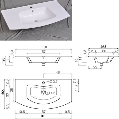Armario delgado de 460K bajo lavabo Maceta de borde delgado lavabo rectangular blanco lavabo de cerámica lavabo de baño