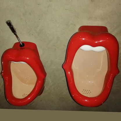 Hot sell 2023 unconventional kiss shape wall mounted oem irregular shaped sanitary ware bathroom wc wall hung urinals