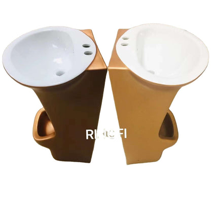 First Champagne golden New Arrival Muslim Wudu Mate Wash Feet Basin wudu wash Minimalist foot Chaozhou Ceramic Foot Wash Basin